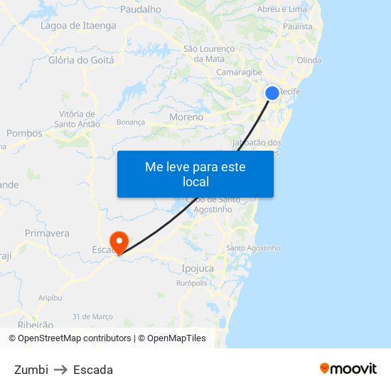 Zumbi to Escada map