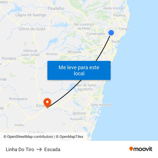 Linha Do Tiro to Escada map