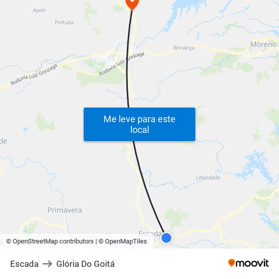 Escada to Glória Do Goitá map