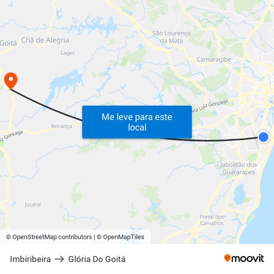 Imbiribeira to Glória Do Goitá map