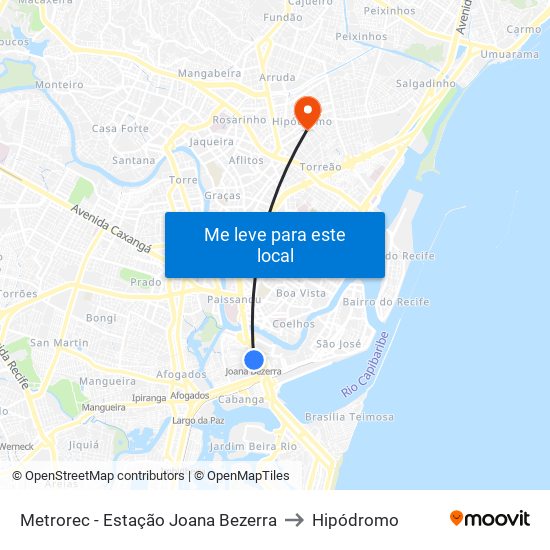 Metrorec - Estação Joana Bezerra to Hipódromo map