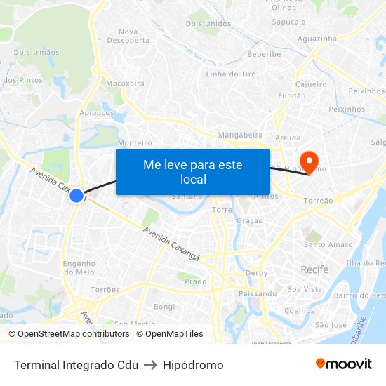 Terminal Integrado Cdu to Hipódromo map