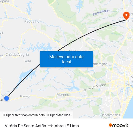 Vitória De Santo Antão to Abreu E Lima map