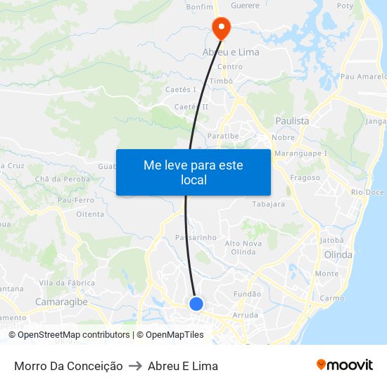 Morro Da Conceição to Abreu E Lima map