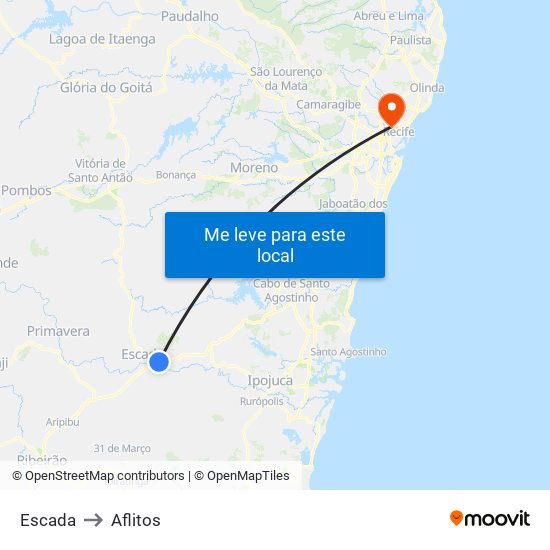 Escada to Aflitos map