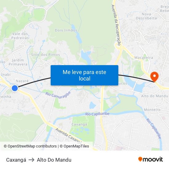 Caxangá to Alto Do Mandu map