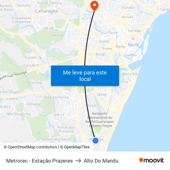 Metrorec - Estação Prazeres to Alto Do Mandu map