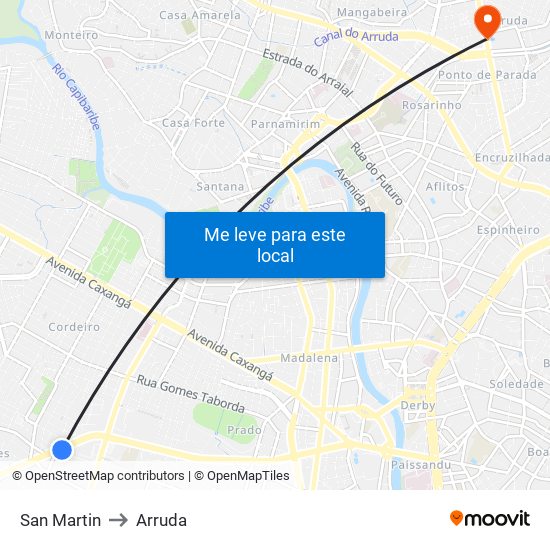 San Martin to Arruda map