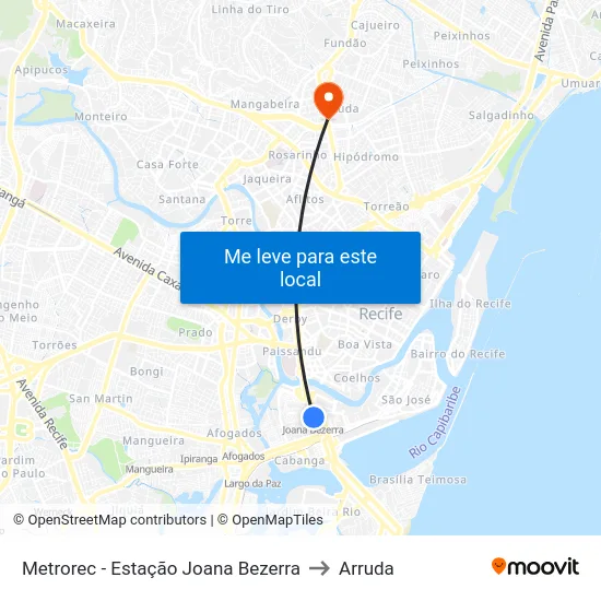 Estação Joana Bezerra - Metrorec to Arruda map