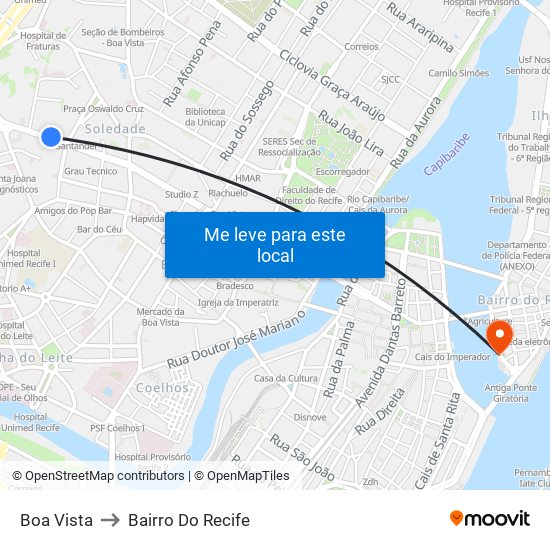 Boa Vista to Bairro Do Recife map