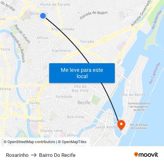 Rosarinho to Bairro Do Recife map