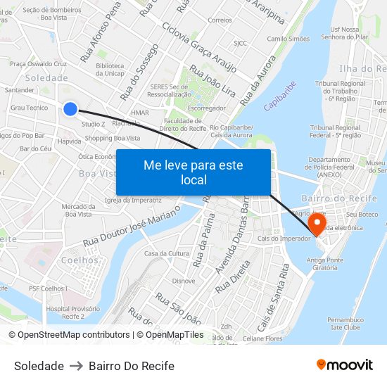 Soledade to Bairro Do Recife map