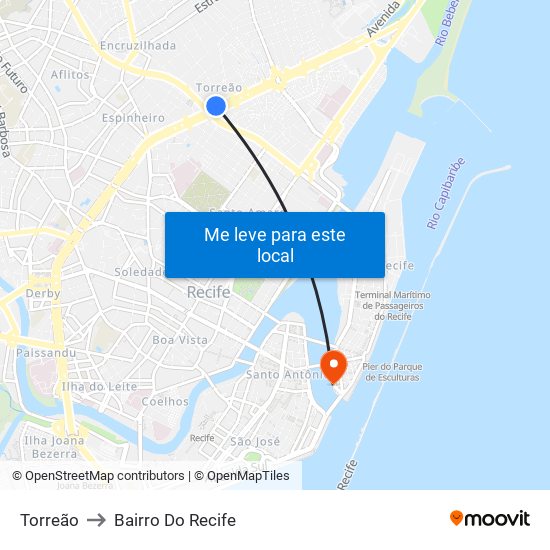 Torreão to Bairro Do Recife map