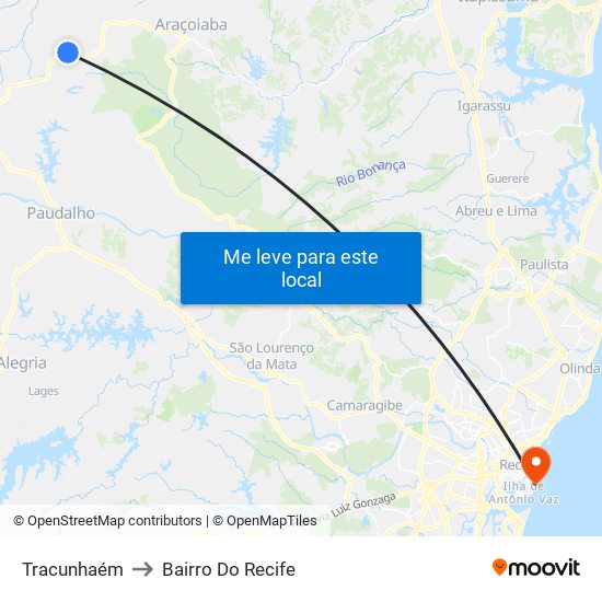Tracunhaém to Bairro Do Recife map