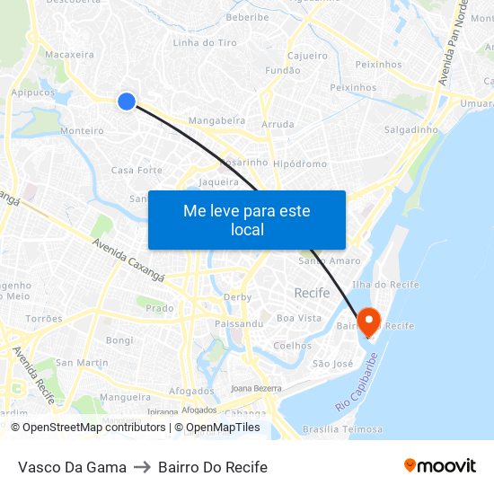 Vasco Da Gama to Bairro Do Recife map