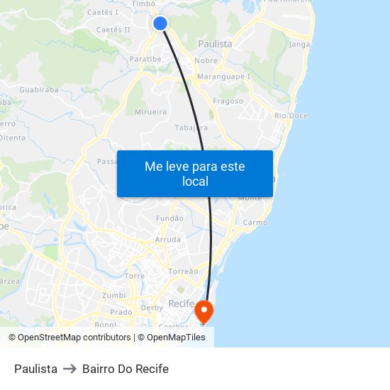 Paulista to Bairro Do Recife map