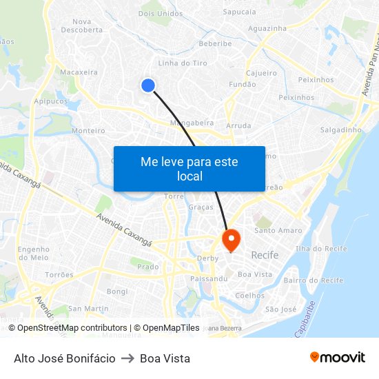 Alto José Bonifácio to Boa Vista map