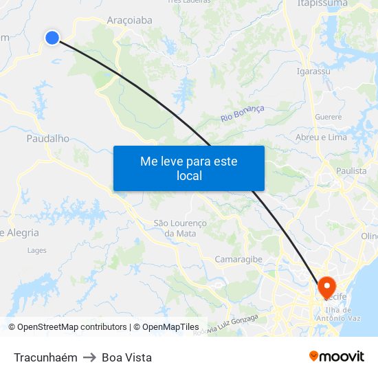 Tracunhaém to Boa Vista map