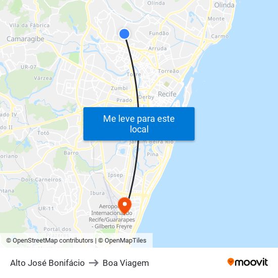 Alto José Bonifácio to Boa Viagem map