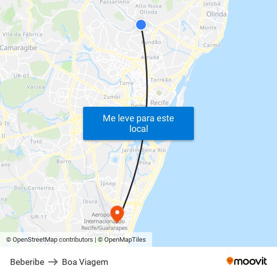 Beberibe to Boa Viagem map