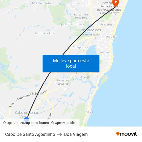 Cabo De Santo Agostinho to Boa Viagem map