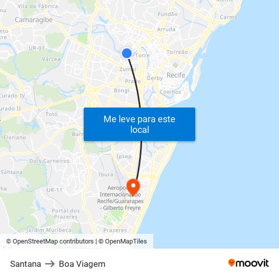 Santana to Boa Viagem map
