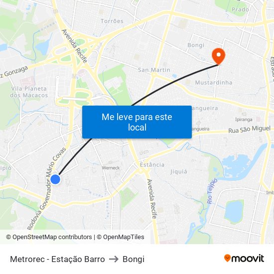 Metrorec - Estação Barro to Bongi map