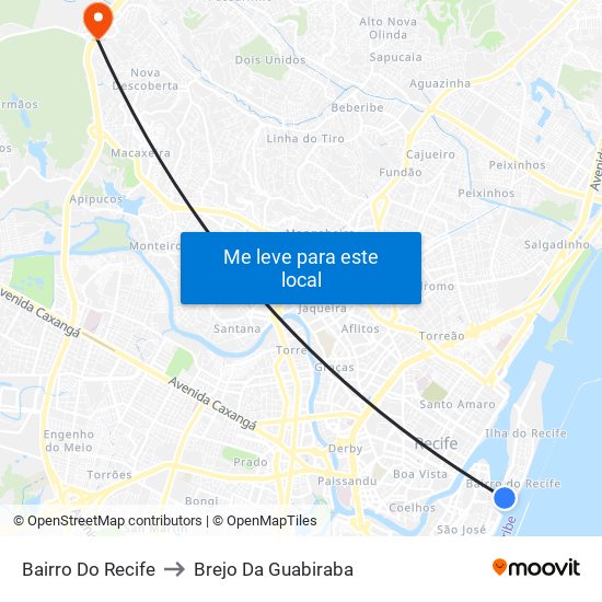 Bairro Do Recife to Brejo Da Guabiraba map