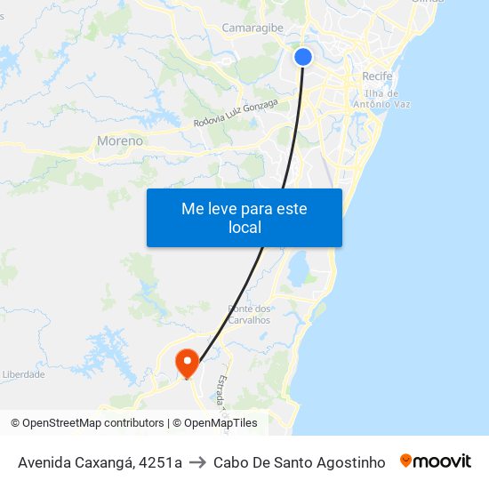 Avenida Caxangá, 4251a to Cabo De Santo Agostinho map