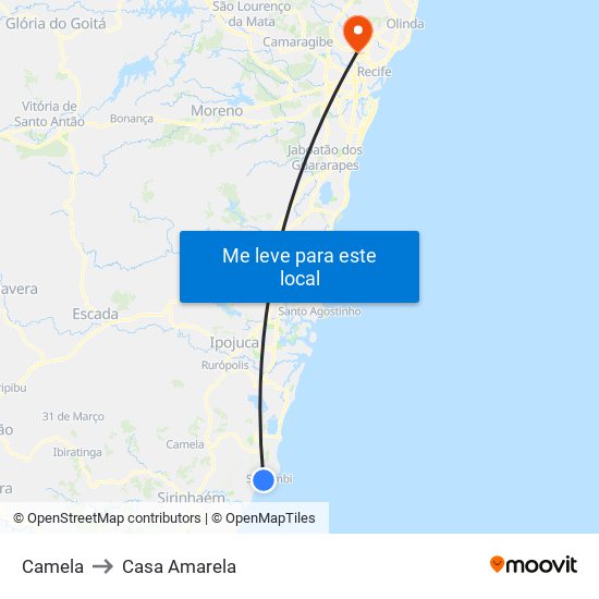 Camela to Casa Amarela map