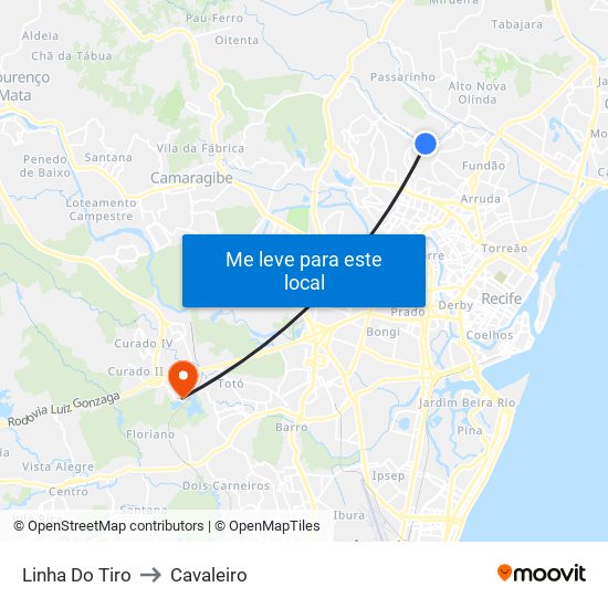Linha Do Tiro to Cavaleiro map