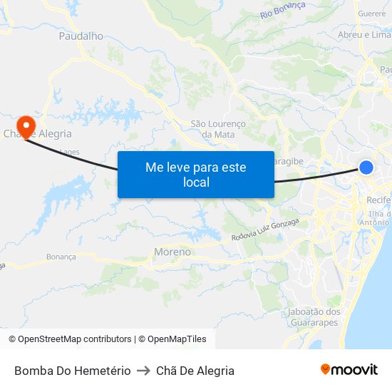 Bomba Do Hemetério to Chã De Alegria map