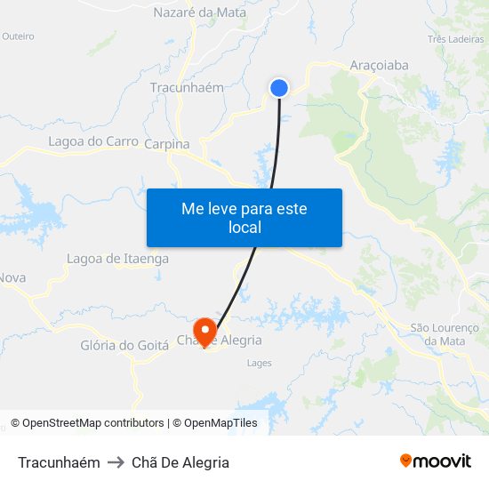 Tracunhaém to Chã De Alegria map