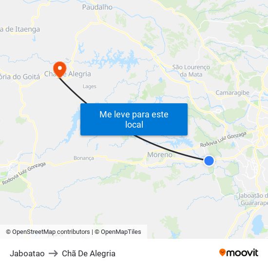 Jaboatao to Chã De Alegria map