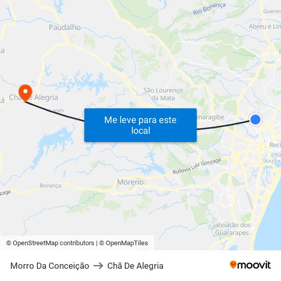 Morro Da Conceição to Chã De Alegria map