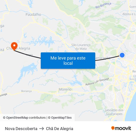 Nova Descoberta to Chã De Alegria map