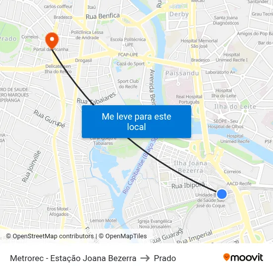 Metrorec - Estação Joana Bezerra to Prado map