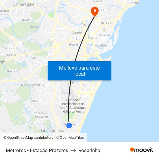 Metrorec - Estação Prazeres to Rosarinho map