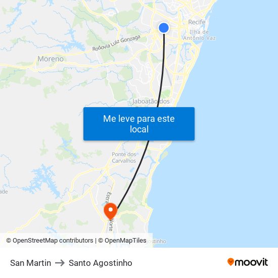 San Martin to Santo Agostinho map