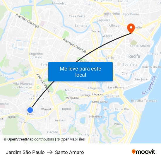 Jardim São Paulo to Santo Amaro map