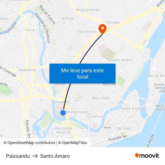 Paissandu to Santo Amaro map