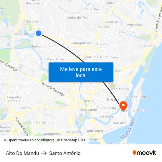 Alto Do Mandu to Santo Antônio map