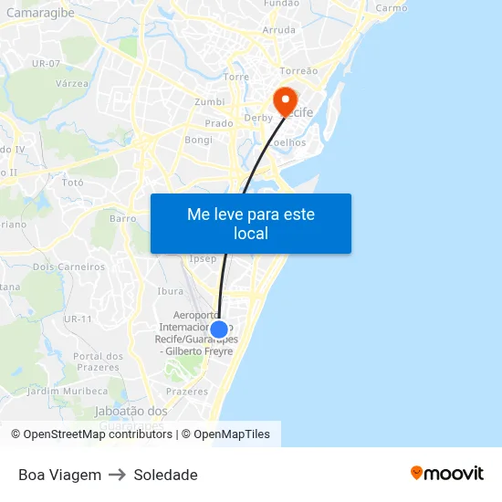 Boa Viagem to Soledade map