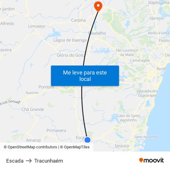 Escada to Tracunhaém map