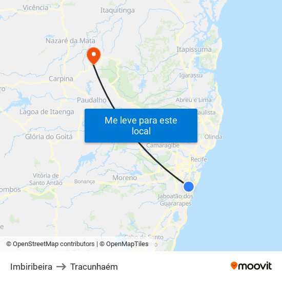 Imbiribeira to Tracunhaém map