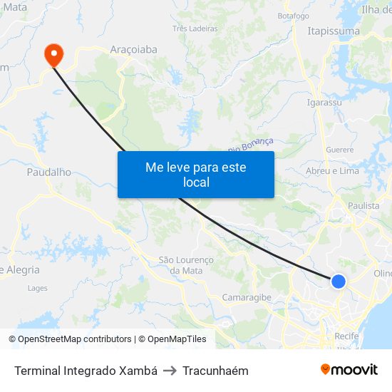 Terminal Integrado Xambá to Tracunhaém map