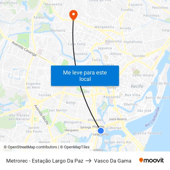 Metrorec - Estação Largo Da Paz to Vasco Da Gama map