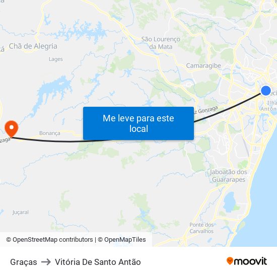 Graças to Vitória De Santo Antão map