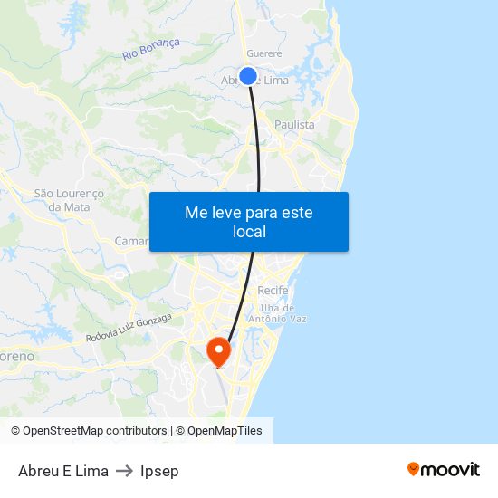 Abreu E Lima to Ipsep map