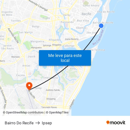 Bairro Do Recife to Ipsep map